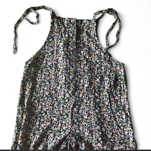 Comfortable Soft Button-Up Floral Vine and Valley Short Romper Boho Fairycore